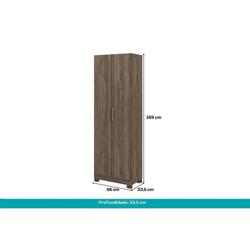 Armário Sapateira Solteiro 626 c/ 2 Portas e Pés Branco - Carraro